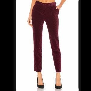 BNWT Theory Slim Trouser in Deep Mulberry Corduroy